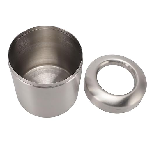 Stainless Steel Trash Bin Trash Cans Metal Garbage Can Modern Round Wastebasket for Bathroom Bedroom Kitchen or Office