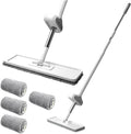 Compatible for Floor Mop 360° Rotatable Mops Microfiber Lazy Reusable Household Hardwood Cleaning Wet Dry Tools(32cm 6clths)