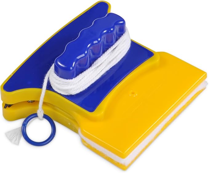 Double Sided Window Cleaner Square Shape Doubleside Magnetic Glass Wiper with 2 Cleaning Cotton Window Washing Equipment for Window
