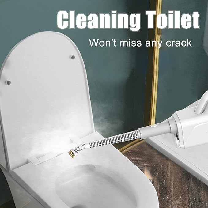 Household Steam Mop for Floor Cleaning Detachable Handheld Cleaner Floor Steamer 370ml Water Tank 2-Level Steam with 3 Cleaning Brush Window Cleaner Clothes Ironing Head Steam Cleaner for Hardw