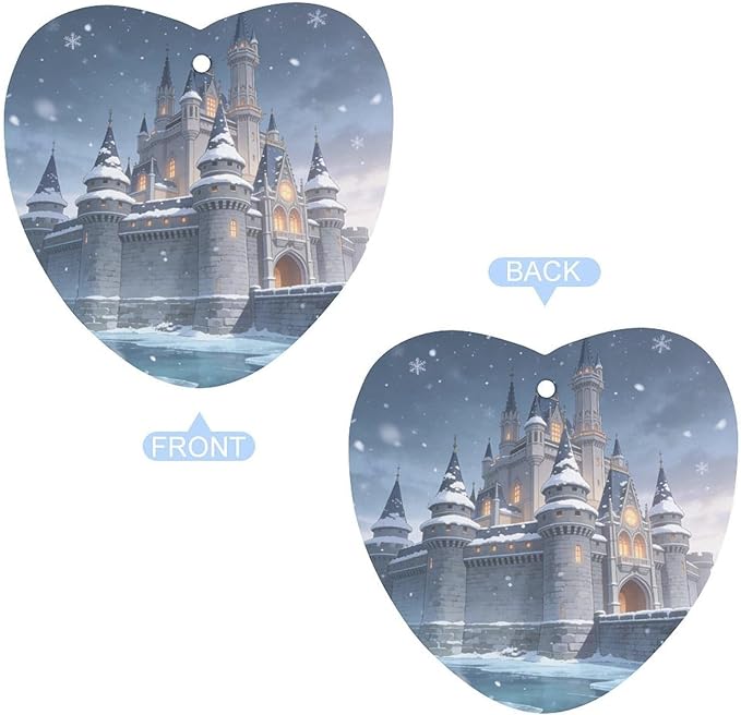 5PCS Car Air Freshener Hanging Personalized Double Sided Snowy Castle Car Fresheners Long Lasting New Cars Scents Cute Automotive Freshies for Closets Drawers (tea)