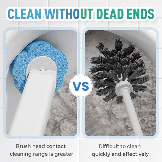 2025 Upgraded Disposable Toilet Cleaning System - 48PCS Pre-Soaked Toilet Brush &amp Holder Kit for Quick Bathroom &amp Sink Cleaning