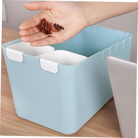 Desktop Trash Can with Wet Dry Separation Tabletop Wastebasket for Kitchen Office Home and Dormitory Use Practical Compact Garbage Bin with Sleek Modern Design