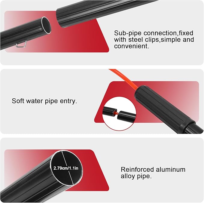 Solar Panel Cleaner Height Adjustable Extendable Solar Panel Washing Tool with 180° Rotating Brushhead for Solar Panel Roof Car