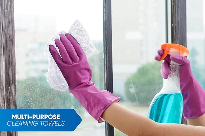 100% Cotton Terry Towels Cleaning Cloths Pack of 250 (12x12 Inches) White Cotton Terry Cloth Bar Rags White Bar Towels Multipurpose High Absorbent Terry Towels for Cleaning Auto Detailing or Painters