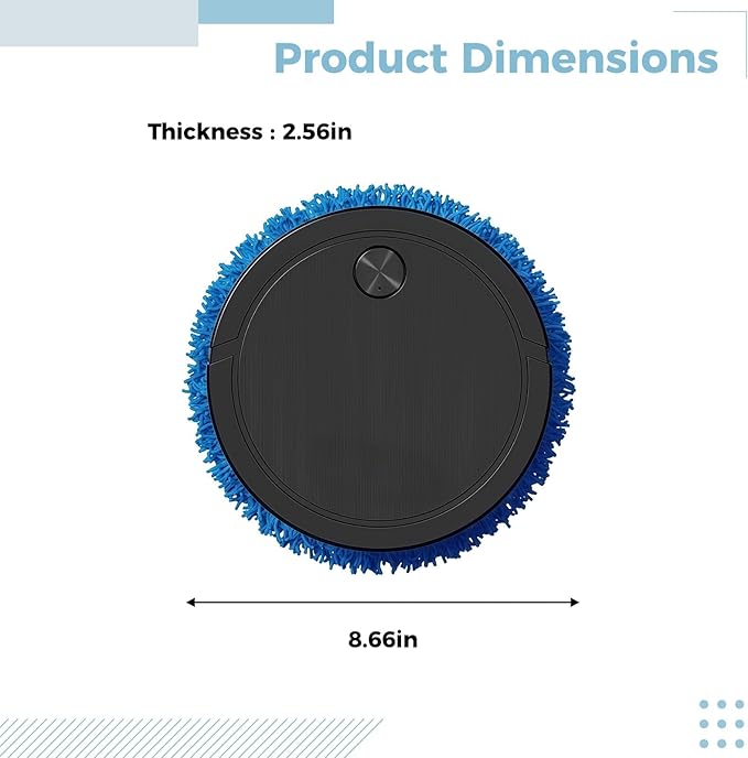 Robot Mop for Hard Floors &amp Carpets USB Charge 360° Cleaning