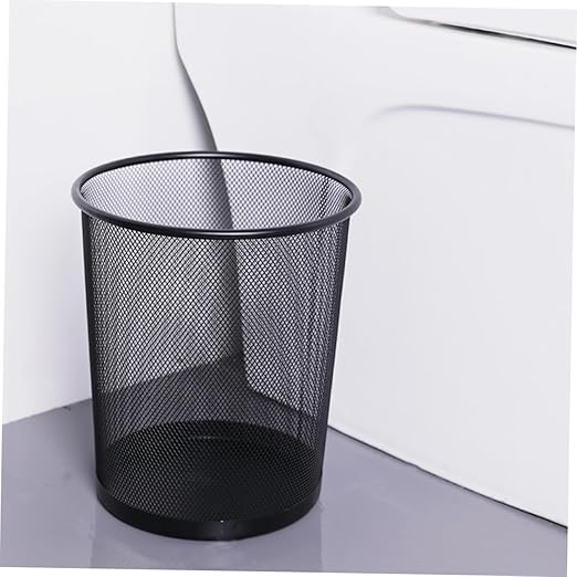 Portable Mesh Wastebasket Large Capacity Office Trash Can for Desk and Home Iron Mesh Waste Container for Bathroom and Workspace Organization