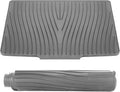 Extra Large Silicone Dish Drying Mat For Kitchen Counter Drying Pad 23.6 x 19 Inch Rubber Dish Drainer Mat with Drain Lip for Sink Drawer Liner(Grey)