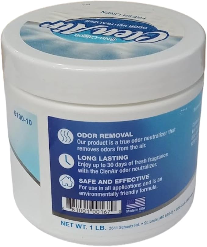 Replacement for fits Nu-Calgon ClenAir 6100-10 Original Fresh Linen Odor Neutralizer 1 Pound Tub