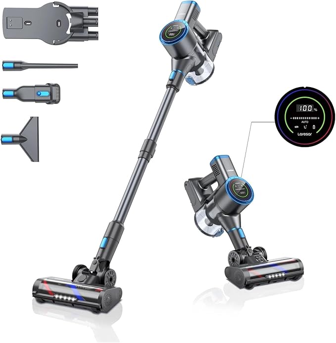 500W 40KPA Suction Power Wireless Cordless Vacuum Cleaner Handheld Compatible with Smart Double Display Home Appliance 1L Dust Cup Elite 4