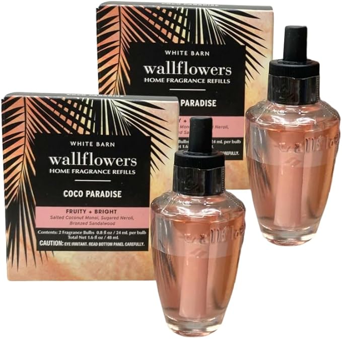 Bath &amp Body Works COCO PARADISE Wallflowers Home Fragrance Refill 0.8 fl oz - Pack of 4