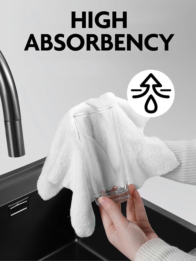 Fantasticlean Microfiber Cleaning Cloth Roll -75 Pack Tear Away Microfiber Towels 12 x 12 Reusable Washable Scratch Free Ultra Absorbent Dishcloth for All-Around Cleaning Supplies (White)