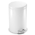 simplehuman 4.5 Liter Bathroom Trash Can White Steel