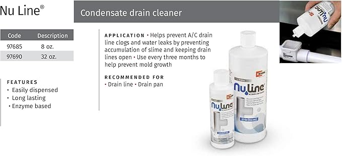 (2)-Pack Nu-Line Drain Cleaner 32 ounce bottle