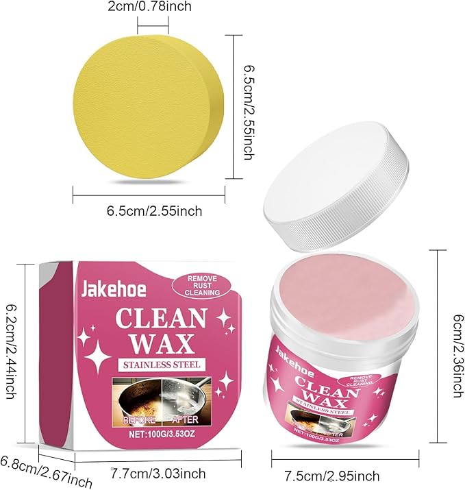 Stainless Steel Kitchen Cleaning Paste - Removes Burn Marks Rust &amp Stains For Cookware Pots Pans - Multi-Effect Polishing &amp Decontamination(3PCS)