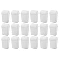 Sterilite 7.8 Gallon SwingTop Wastebasket Plastic Trash Can with Lid and Compact Design for Kitchen Office Dorm or Laundry Room White (18 Pack)