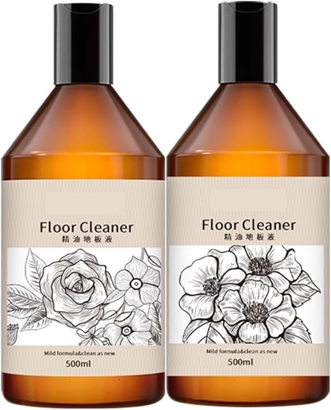 500ml Concentrated Floor Cleaning Solution Quick-Drying Formula for Tile &amp Hardwood Floors Spot-Free Mopping Liquid Compatible with Robot Mops and Spray(2pcs)