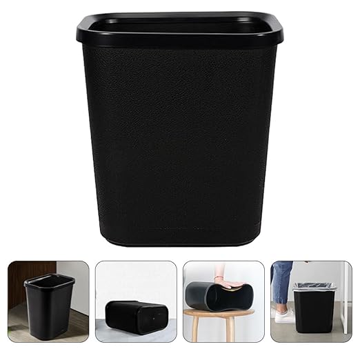 Uonlytech Flame-Retardant Wastebasket 8l Narrow Rectangular Trash Can for Bathroom Kitchen Living Room Fire-Resistant Garbage Storage Bin Without Press Ring Home Office Rubbish Container