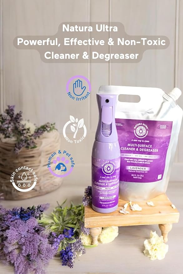 Multi-Surface Cleaner &amp Degreaser (Refill Bag 2L) - Eco-Friendly &amp Non- Toxic Cleaner &amp Degreaser to Clean &amp Remove Grease and Grime Lavender
