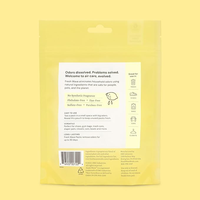 Fresh Wave Odor Removing Lemon Variety Bundle: (1) 8 fl.oz. Spray (1) 6ct Packs (1) 15 oz. Gel