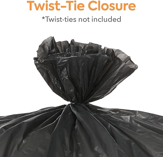 Professional 40-45 Gallon Trash Bag 40 x 48 High Density 22 mic Black 150 Bags/Box