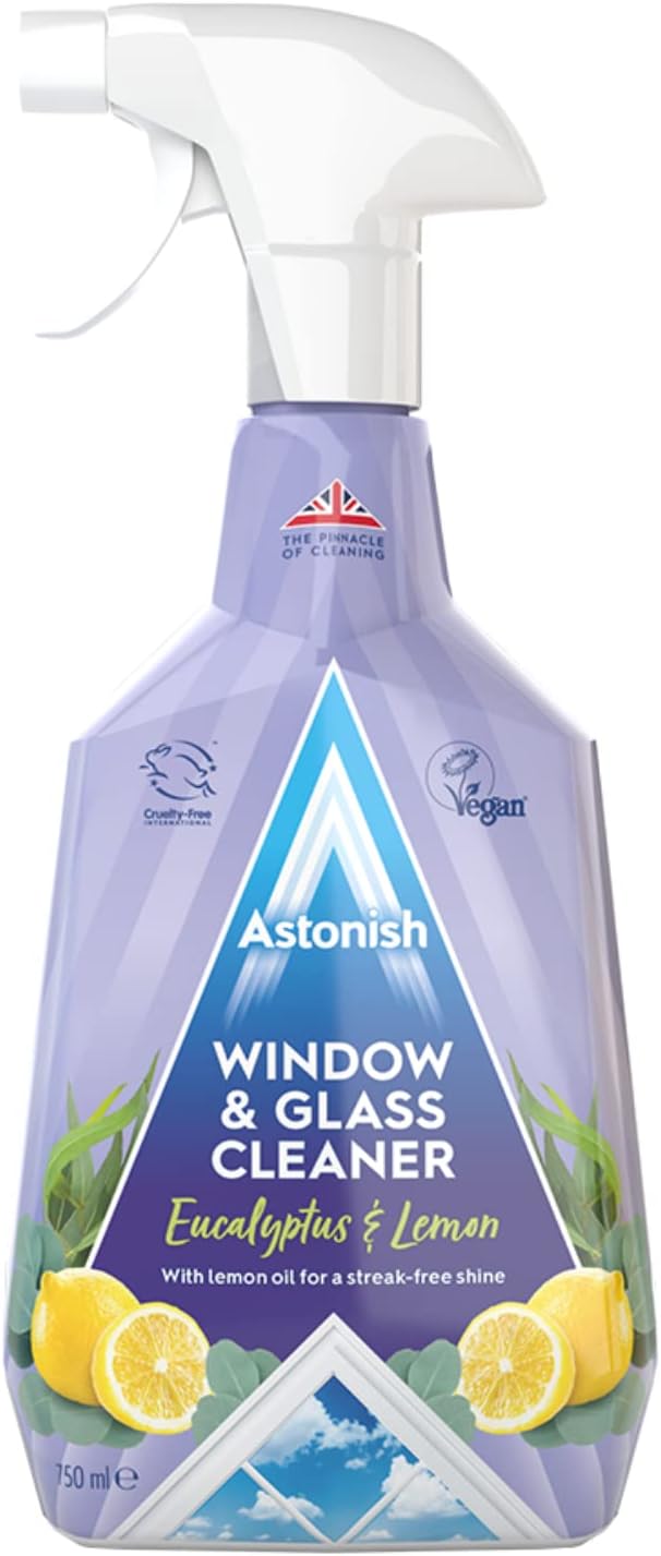 Astonish Home Bundle - Includes Streak Free Window &amp Glass Cleaner Spray Bottle With Vinegar For Deep CleaningMulti Purpose Cleaning Spray With The Added Power Of Bleach &amp Zesty Lemon Floor C