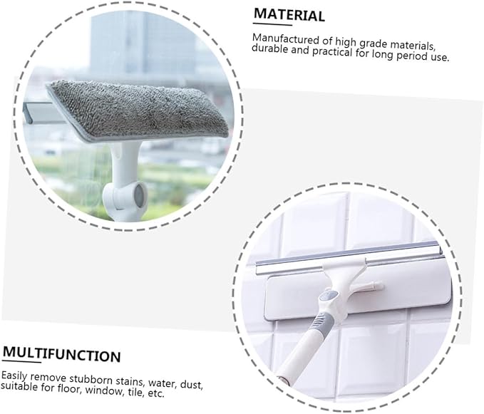1Pc Double Sided Glass Cleaning Tool Multi Function Floor Mop with Ergonomic Design Durable for Use Windows Tiles and Floors