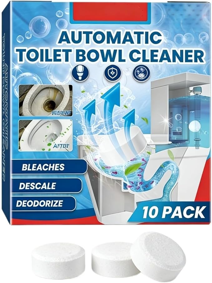 Toilet Bowl Cleaner Tablets 10 Pcs - In-Tank Cleaning Power Helps Remove Limescale &amp Stains Easy Use(3pcs)