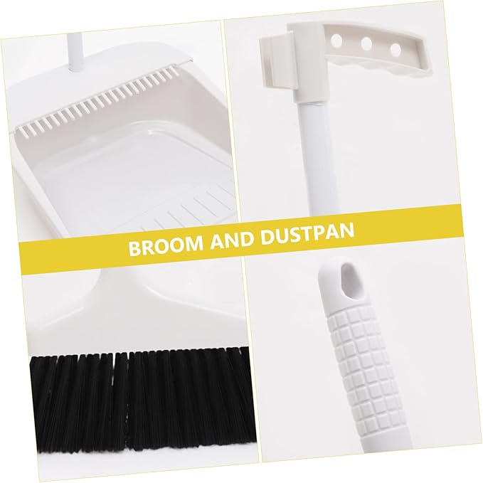 Beaupretty 1Set Heavy Duty Broom and Dustpan Set with Long Handle Soft Bristles Sweep Broom Kit for Home Floor Cleaning Anti-Wind Stable Dustpan for Indoor Use