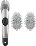 OXO Steel Soap Dispensing Dish Brush with 2 Dish Brush Refills