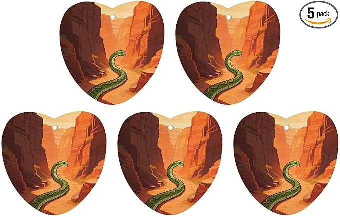 5PCS Car Air Freshener Hanging Personalized Double Sided Snake Canyon Car Fresheners Long Lasting New Cars Scents Cute Automotive Freshies for Closets Drawers (tea)