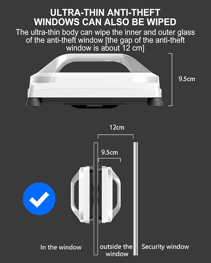 Automatic Window Cleaner Robot Smart Window Glass Cleaning Robot Remote ControI &amp 3000Pa Strong Suction No Noise For Outdoor/Indoor