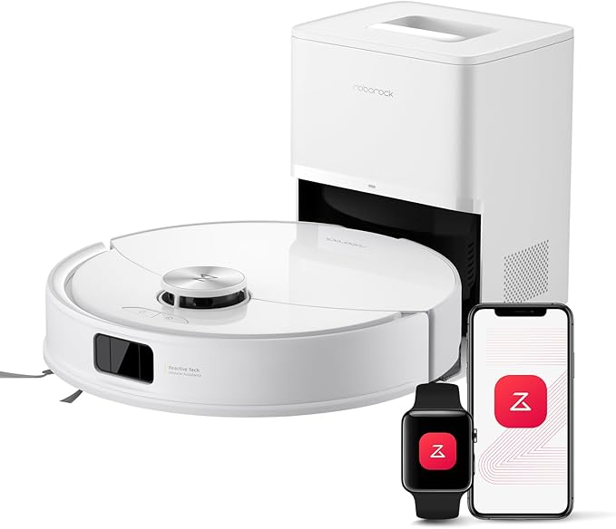 roborock Q10 S5+ Robot Vacuum and Mop 10000Pa Suction Upgraded from Q8 max+ 70 Days Self-Emptying Obstacle Avoidance Sonic Mopping Dual Anti-Tangle Design Auto Mop Lifting Ideal for Pet Hair