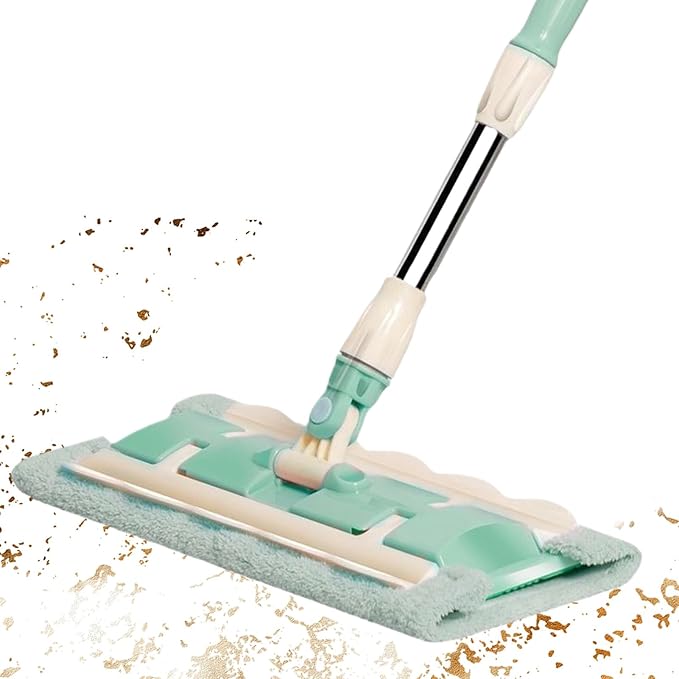Flat Mops Floor Cleaning - Rotating Flat Head Mop with Telescopic Handle Reusable Pads for Quick Cleaning and Daily Maintenance in Home Kitchen Apartment Tile 14.96in.