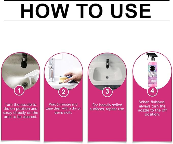 Bathroom Cleaner Powerful Pink Bathroom Cleaner Spray Bathrooms Descaler Foam Cleaners for Sink Tub Floor Tile Gentle Formula (2Pcs)