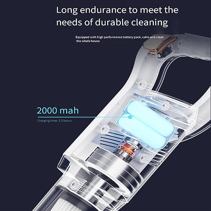 Cordless Vacuum Cleaner Lightweight Stick Vacuum with 8500Pa Suction Power Ergonomic Handle 45W Brushless Motor Detachable Filter for Hard Floors and Pet Hair