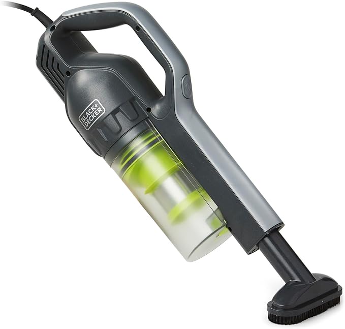 BLACK+DECKER BDXMSV009G Stick Vacuum Cleaner Brush-Bagless Corded 480-Watt Motor Power Suction 16kPa Swivel Steering Unlimited Runtime Green/Gray