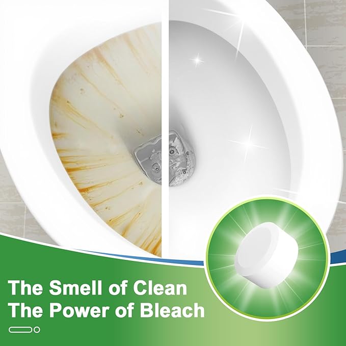Toilet Bowl Cleaners Bleach Tablets 54 PACK Automatic Toilet Tank Cleaner Bathroom Cleaner Against Tough Stains No Scrubbing Continuous Clean Sparkling Fresh