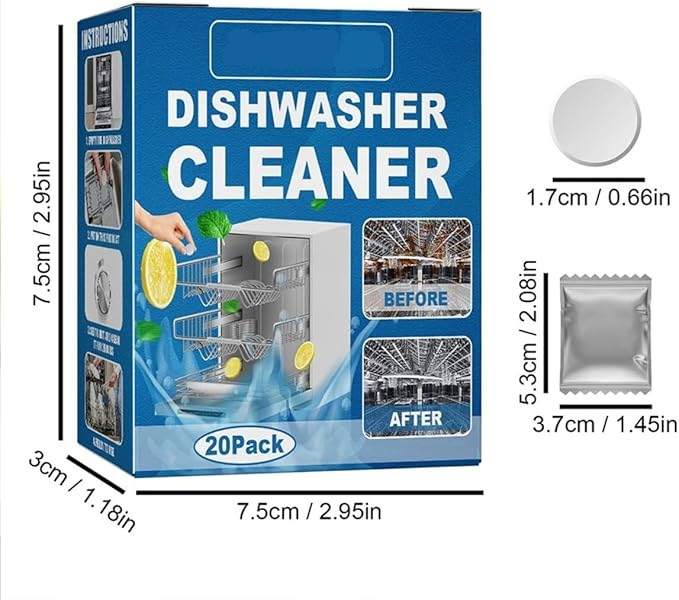 Dishwasher Cleaning Tablets (20 Pcs/Box) Degreasing and DegreasingKitchen Cleaning Tools(160pcs 8Boxes)