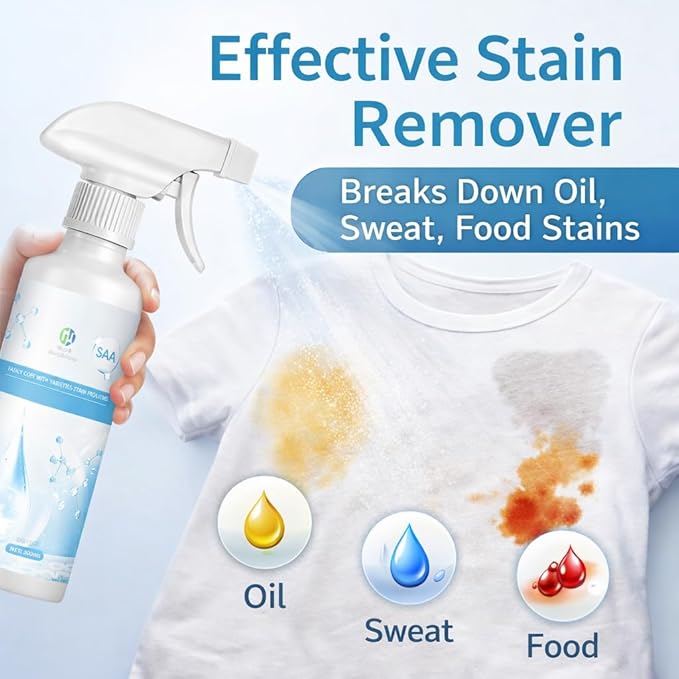 Clothing Emulsifier - Effective Stain Remover &amp Fabric Conditioner Gentle on Fabrics Suitable for Sensitive Skin Helps Dissolve Stains from Oil Sweat Food and More (2PCS)
