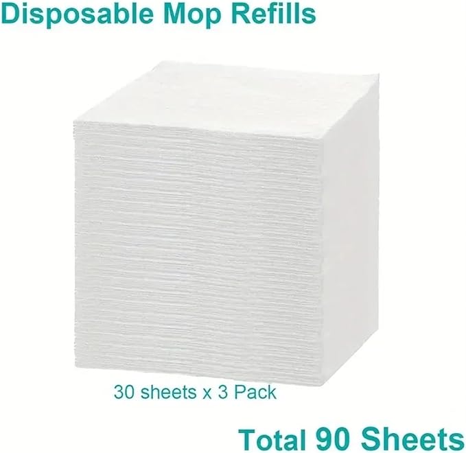 Home Electrostatic Dust Collector Mop Set With Foldable Long Handle Disposable Vacuum Paper - Household Floor Cleaning Tool(3Pack Paper)