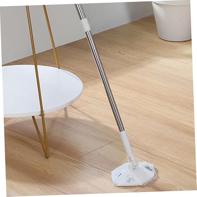 Retractable Dust Mop with Long Handle White Microfiber Triangle Cleaning Mop Cloth for Convenient Dust Removal