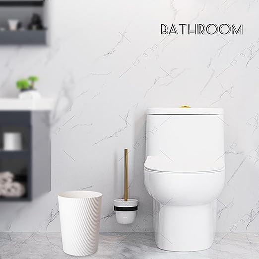 UUJOLY Small Trash Can Wastebasket Garbage Can Container Bins for Bathrooms Laundry Room Kitchens Offices Kids Rooms Dorms (White)