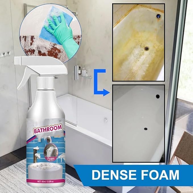 Life Sunny Bathroom Descaler Lifesunny Bathroom Cleaner Lifesunny Foam Cleaner Bathroom Descaler Stubborn Stains Cleaner for Bathroom Glass Wash Basin Bathtub (5pcs)