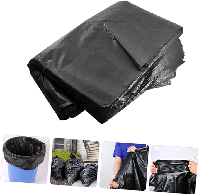Heavy Duty Large Garbage Bags 50pcs 80x100cm 100l Trash Bags for Outdoor Gardening Commercial and Household Use