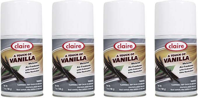 Claire CL108 A Touch of Vanilla Metered Air Freshener 7 Oz. Net Wt (4 Pack)