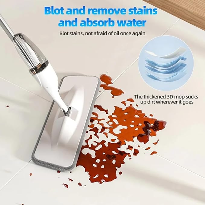 New Spray Mop Broom Set with Reusable Microfiber Pads Rotating Dry &amp Wet Household Flat Mops for Cleaning Home Floor Tool