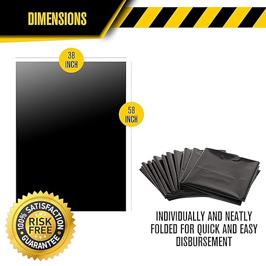 Ultrasac - Heavy Duty Drum Liner 55-60 Gallon 2 Mil 38x58 Black 50 Count/w Ties