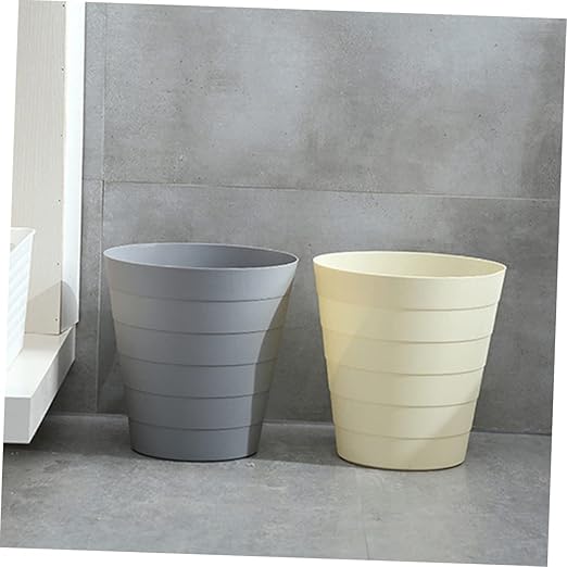 1pc Open Plastic Trash Can Large Grey Wastebasket for Home Office Kitchen and Room and Easy to Clean No Lid Design for Convenient Use
