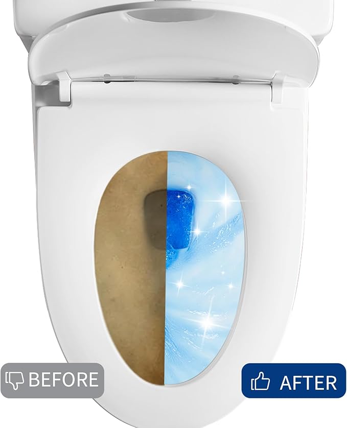 Automatic Toilet Cleaner Tablets Septic Tank Safe Removes Hard Water Rings and Stains Deodorizes Fresh Scent Toilet Tank Cleaner for Bathroom-(30 PACK)